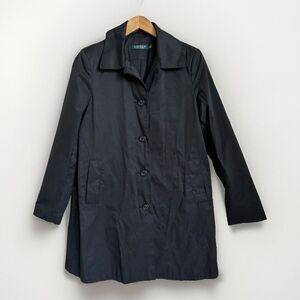 LAUREN RALPH LAUREN‎ Women Large Trench Coat Raincoat A-Line Knee-Length Jacket